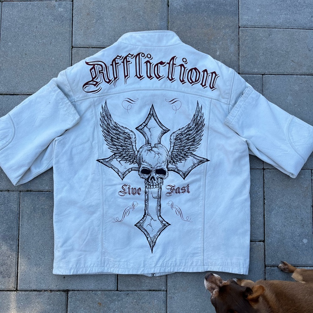 RARE affliction leather jacket